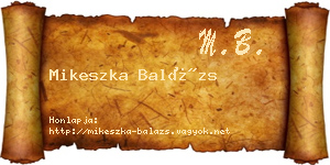 Mikeszka Balázs névjegykártya